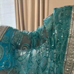 Teal Saree